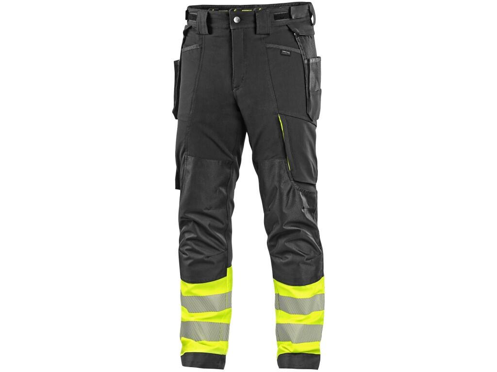 Trousers CXS NAOS HV, men's, black-yellow Hi-Vis, size 56