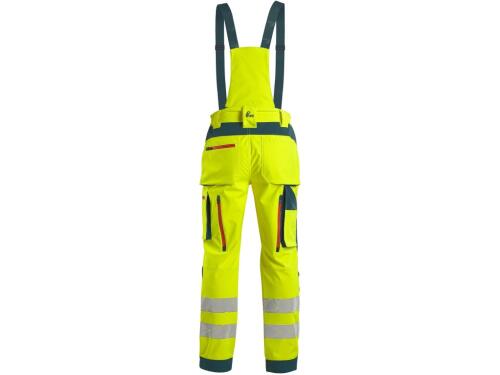 Kalhoty CXS BEDFORD, výstražné, pánské, softshell, žluto-petrolová, vel. 60