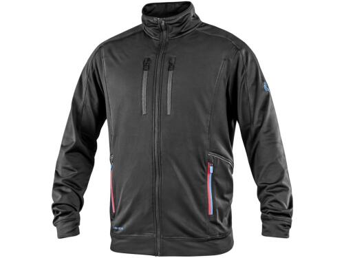 Mikina CXS LEONIS, černá s HV modro/červenými doplňky, vel. XL