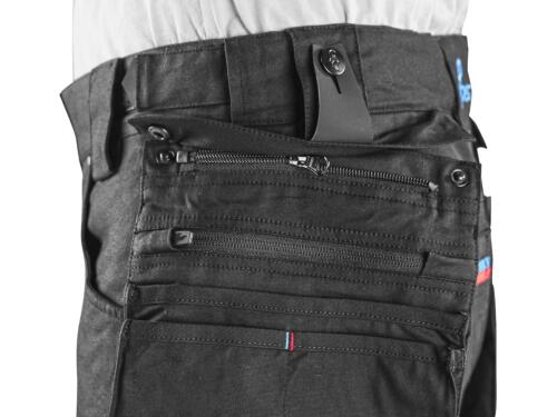 Kraťasy CXS LEONIS, pánské, černé s modro/červenými doplňky, vel. 48