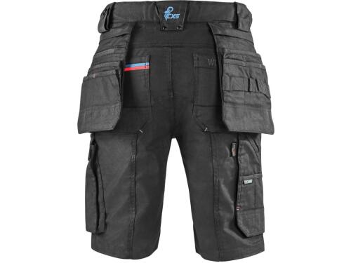 Kraťasy CXS LEONIS, pánské, černé s modro/červenými doplňky, vel. 50
