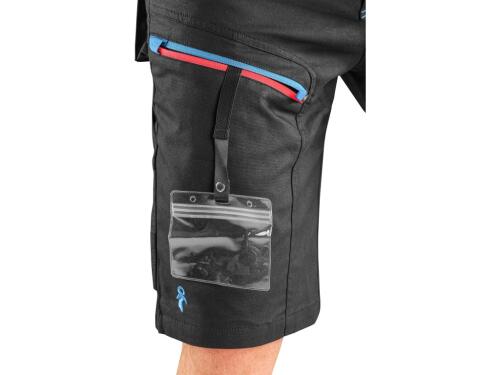 Kraťasy CXS LEONIS, pánské, černé s modro/červenými doplňky, vel. 50