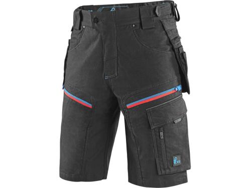 Kraťasy CXS LEONIS, pánské, černé s modro/červenými doplňky, vel. 62