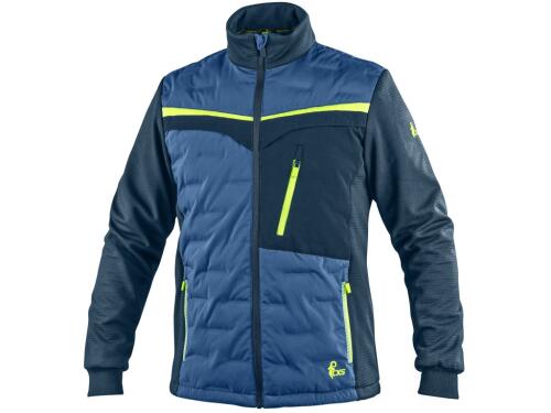 Bunda CXS NAOS, hybrid, pánská, modro-modrá, HV žluté doplňky, vel. XL