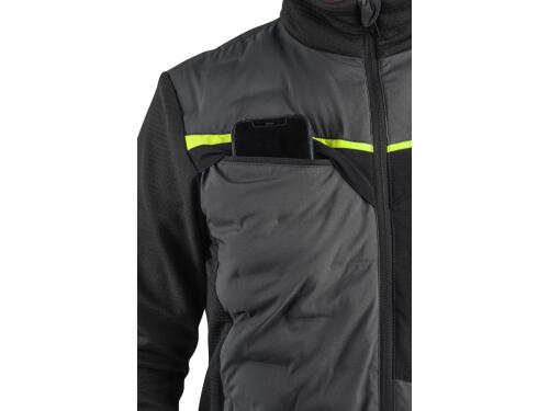 Bunda CXS NAOS, hybrid, pánská, šedo-černá, HV žluté doplňky, vel. 2XL