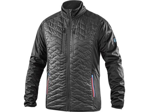 Bunda CXS LEONIS II, pánská, černá s HV modro/červenými doplňky, vel. 2XL