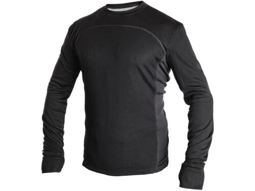 Tričko CXS COOLDRY, funkční, dlouhý rukáv, pánské, černo-tmavě šedé, vel. L