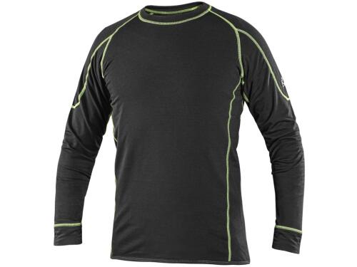 Tričko REWARD, funkční, dlouhý rukáv, pánské, černo-zelené, vel. M