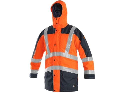 Bunda CXS LONDON, výstražná, pánská 5V1. oranžovo-modrá, vel. 2XL