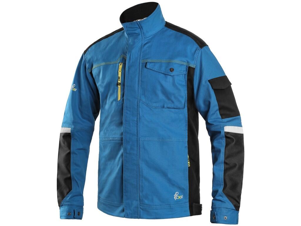 Jacket CXS STRETCH, 170-176cm, men´s, bright blue - black, size 52
