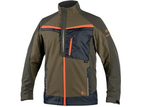Blůza CXS NAOS, pánská, khaki-olive, HV oranžové doplňky, roz. 64