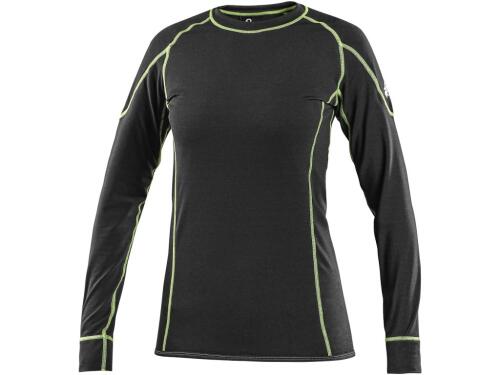 Tričko REWARD, funkční, dlouhý rukáv, dámské, černo-zelené, vel. 2XL
