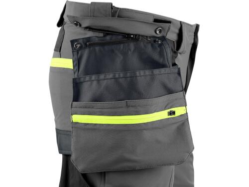 Kalhoty CXS NAOS pánské, šedo-černé, HV žluté doplňky, vel. 52