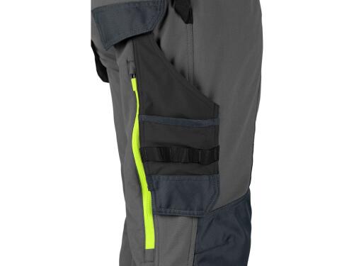 Kalhoty CXS NAOS pánské, šedo-černé, HV žluté doplňky, vel. 54