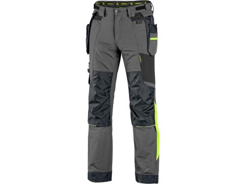 Kalhoty CXS NAOS pánské, šedo-černé, HV žluté doplňky, vel. 60