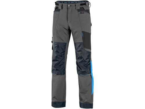 Kalhoty CXS NAOS pánské, šedo-černé, HV modré doplňky, vel. 56