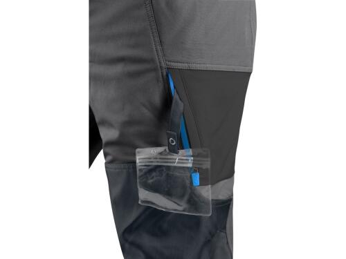 Kalhoty CXS NAOS pánské, šedo-černé, HV modré doplňky, vel. 60