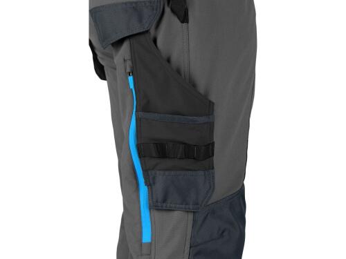 Kalhoty CXS NAOS pánské, šedo-černé, HV modré doplňky, vel. 60