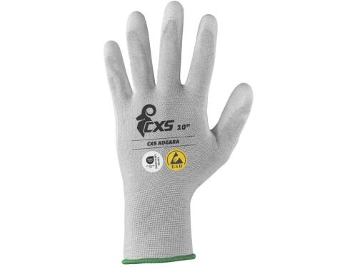 Rukavice CXS ADGARA, antistatické, ESD, povrstvená dlaň a prsty, vel. 09