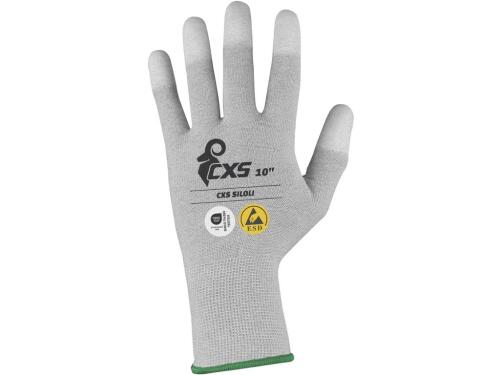 Rukavice CXS SILOLI, antistatické, ESD, povrstvené konečky prstů, vel. 07