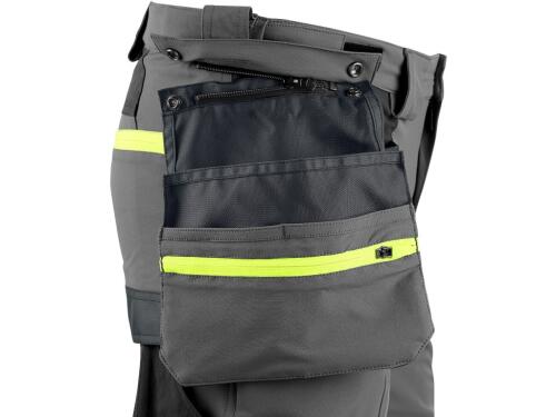 Kraťasy CXS NAOS pánské, šedo-černé, HV žluté doplňky, vel. 46