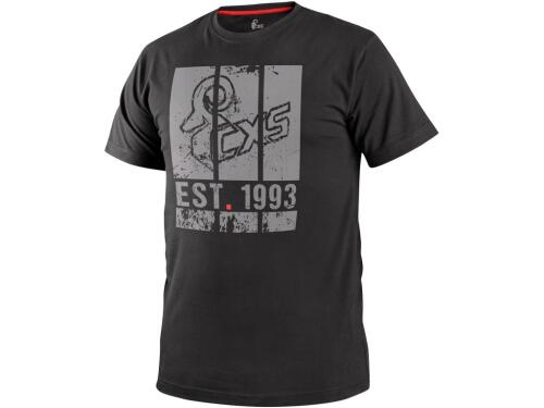 Tričko CXS WILDER, krátký rukáv, potisk CXS logo, černé, vel. S